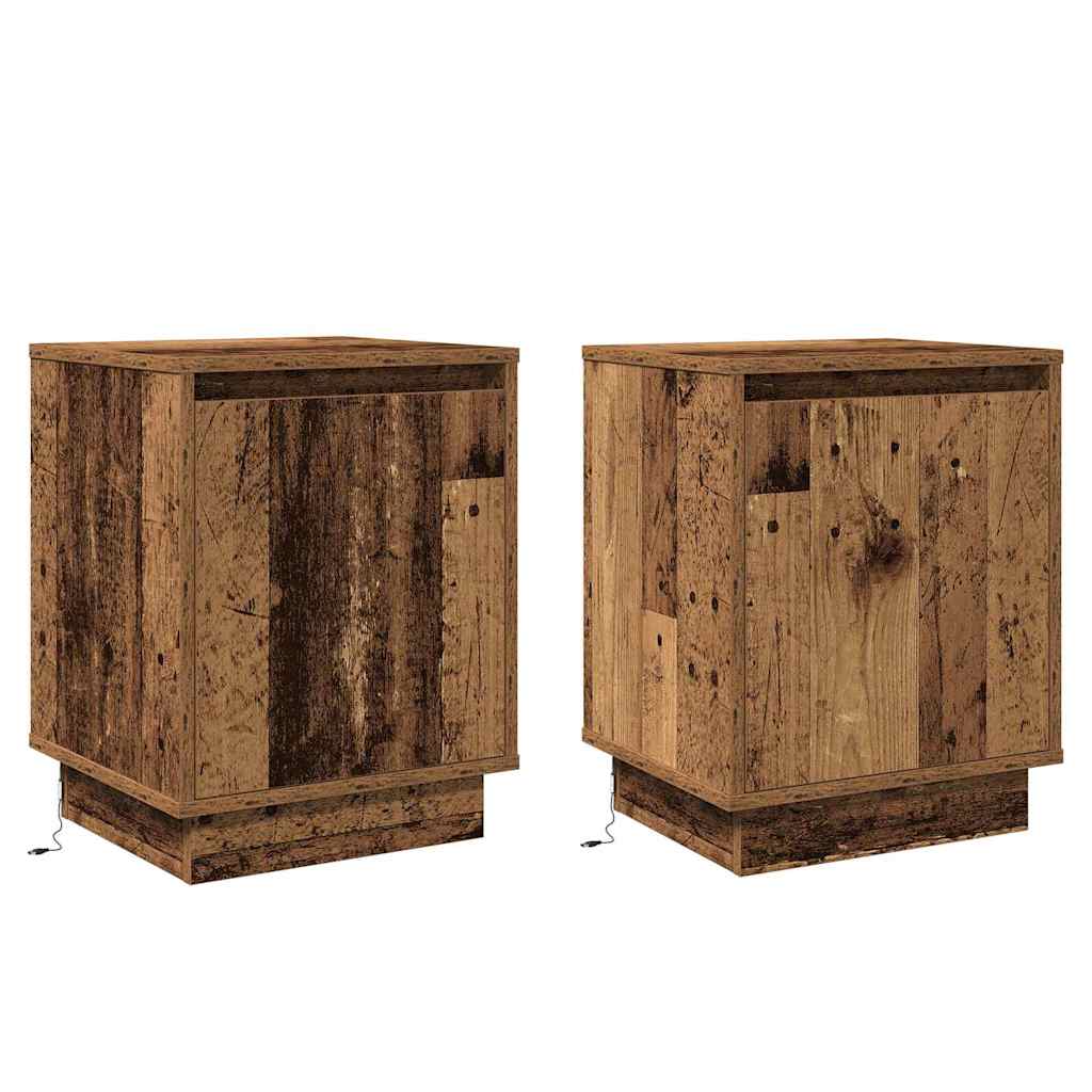 Šalia lovos spintelė su 2 pcs Sena mediena 39 x 34.5 x 50 cm