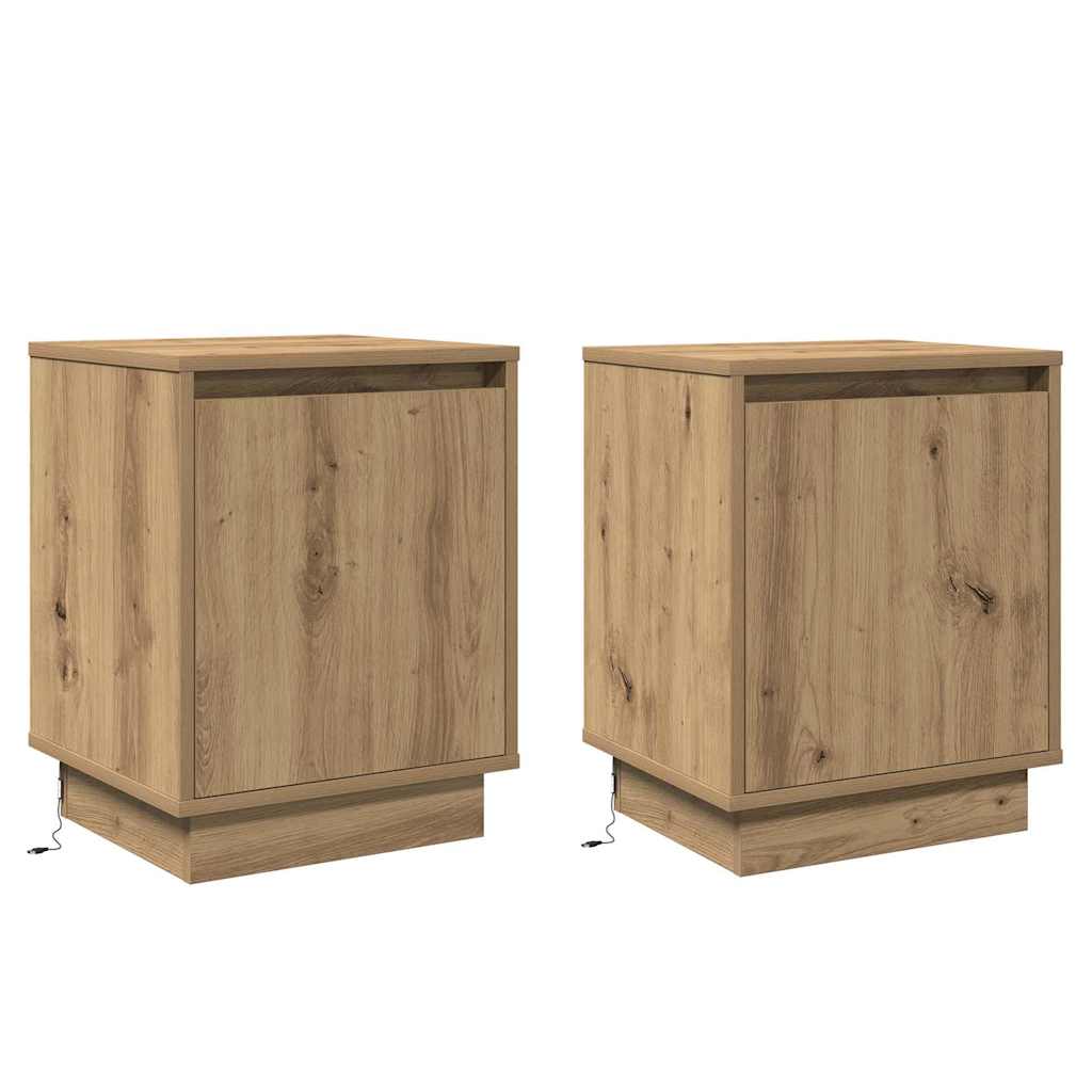 Šalia lovos spintelė su 2 pcs artisano ąžuolo 39 x 34.5 x 50 cm