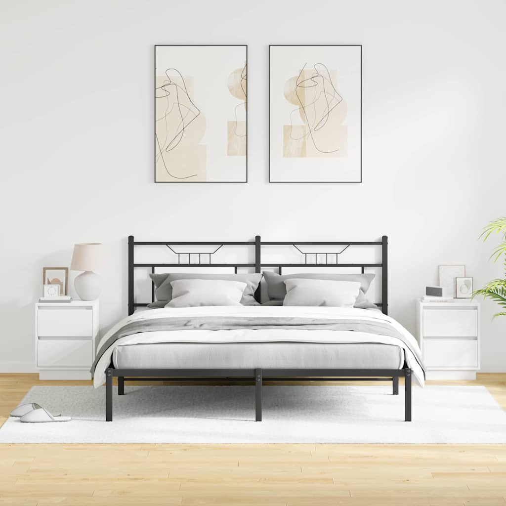 Šalia lovos spintelė su stalčių 2 pcs Balta 39 x 34,5 x 50 cm