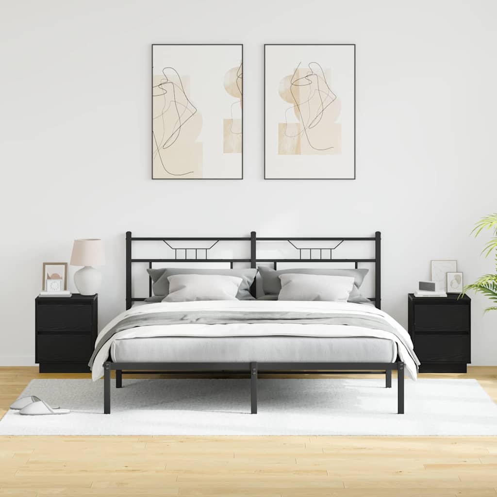 Šalia lovos spintelė 2 pcs Juodas ąžuolas 39 x 34,5 x 50 cm