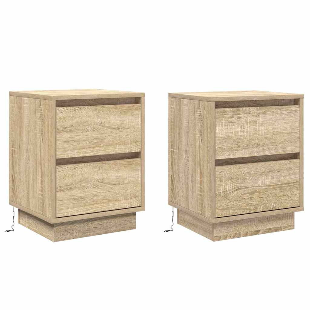 Šalia lovos spintelė 2 pcs Sonoma ąžuolas 39 x 34,5 x 50 cm