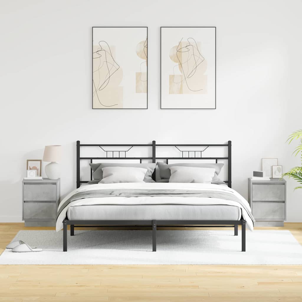 Šalia lovos spintelė 2 pcs Betono pilka 39 x 34,5 x 50 cm