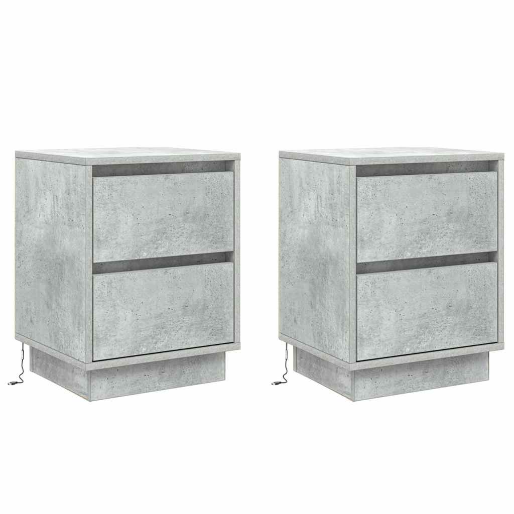 Šalia lovos spintelė 2 pcs Betono pilka 39 x 34,5 x 50 cm