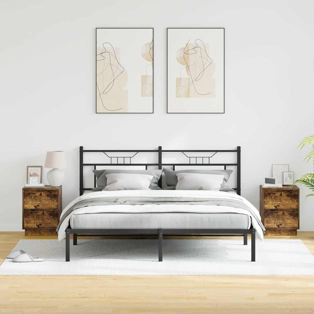 Šalia lovos spintelė 2 pcs Rūkyta ąžuolas 39 x 34,5 x 50 cm