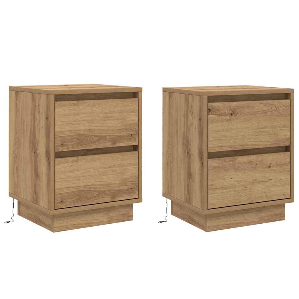Šalia lovos spintelė 2 pcs Amatininkų ąžuolas 39 x 34,5 x 50 cm
