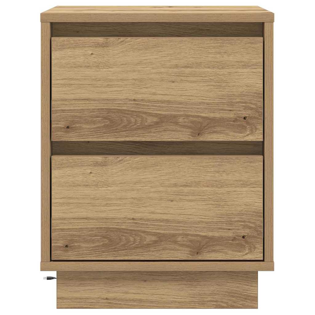 Šalia lovos spintelė 2 pcs Amatininkų ąžuolas 39 x 34,5 x 50 cm