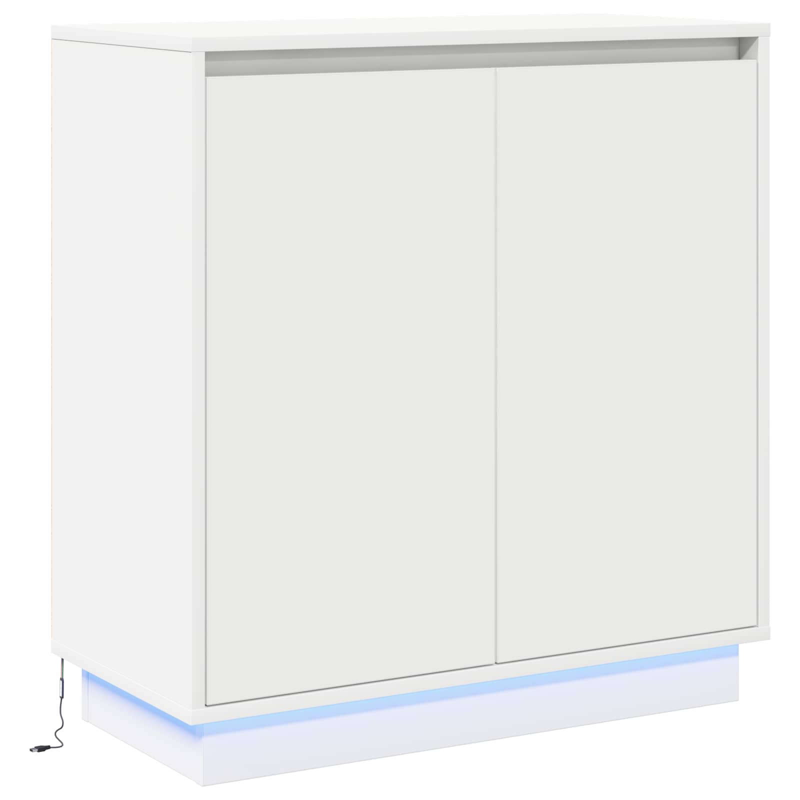 LED bufete balta 71 x 34,5 x 75 cm apstrādāta koksne