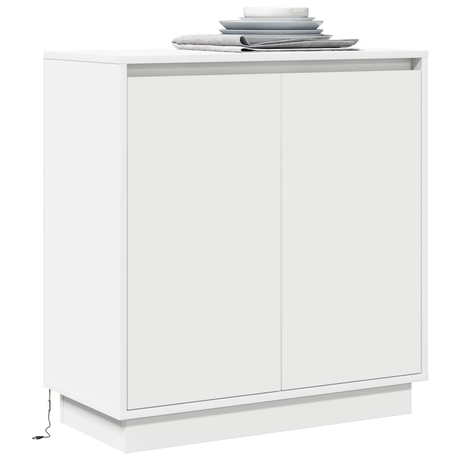 LED bufete balta 71 x 34,5 x 75 cm apstrādāta koksne