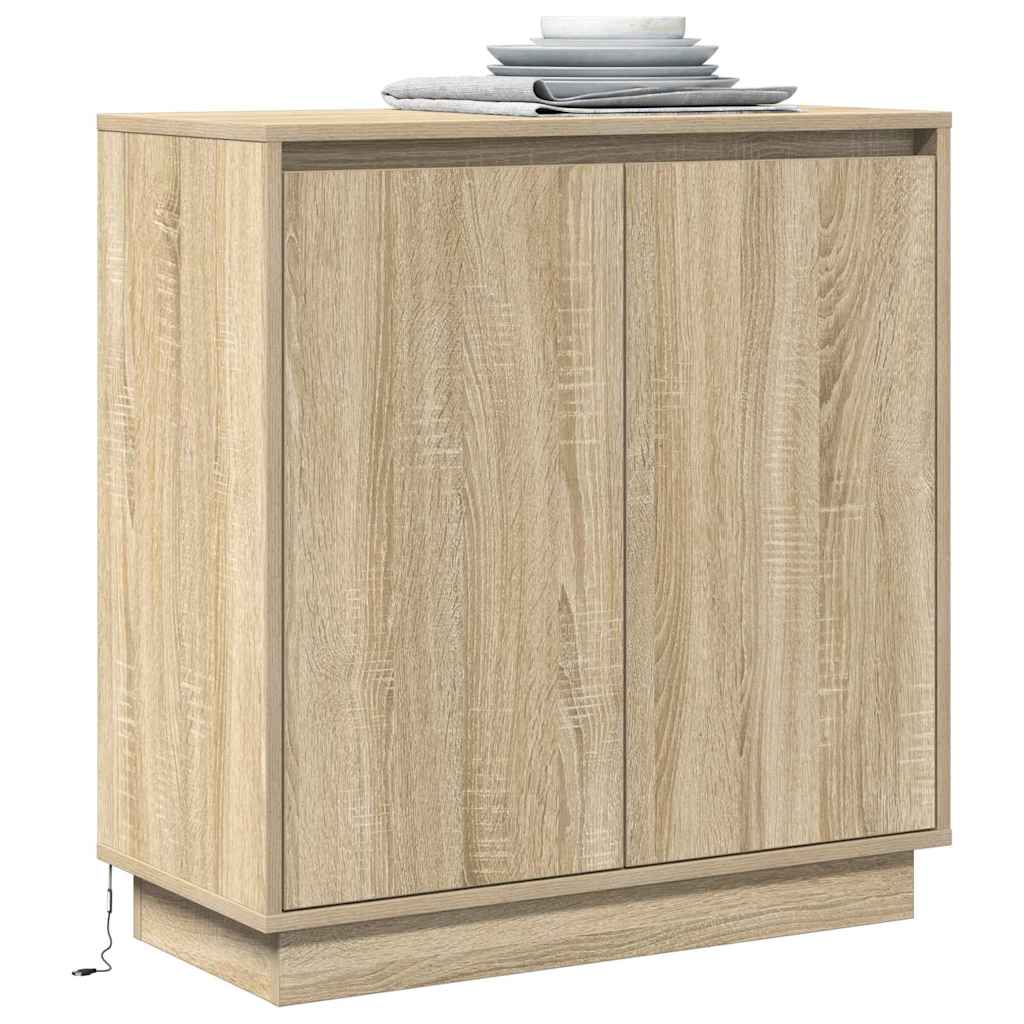 LED Bufetas Sonoma ąžuolas 71 x 34,5 x 75 cm Apdirbta mediena