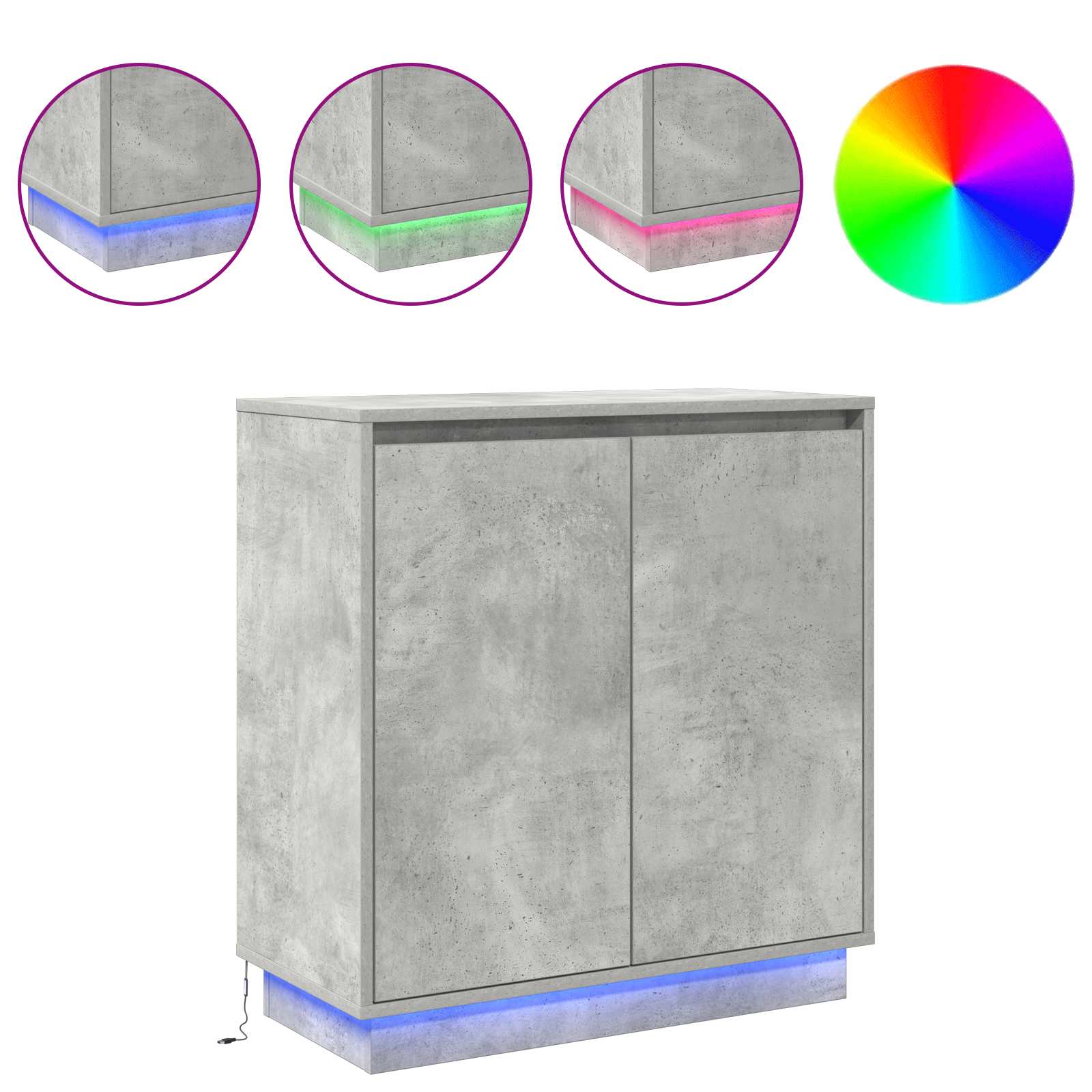 LED Bufetas Betono pilka 71 x 34,5 x 75 cm Apdirbta mediena
