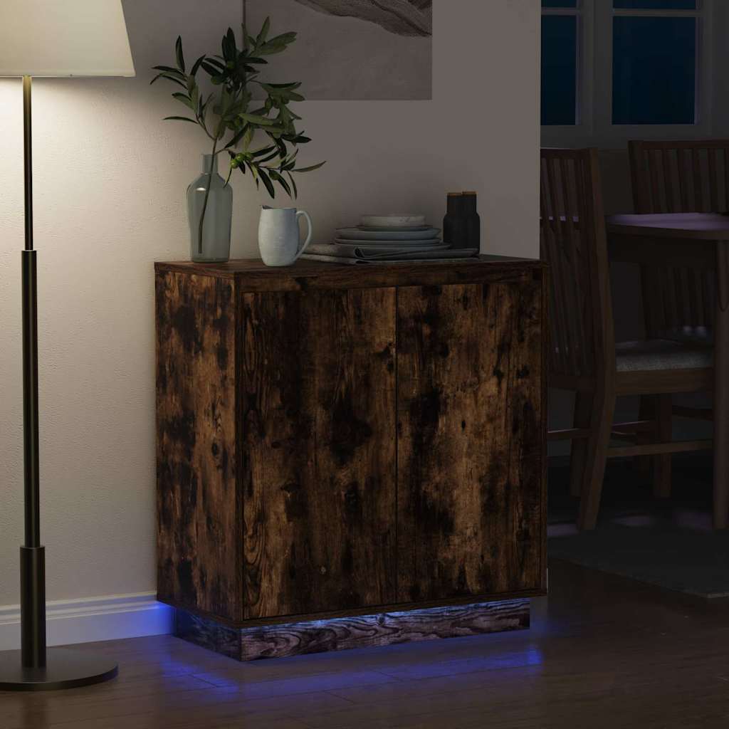 LED kumode dūmu ozolkoka 71 x 34,5 x 75 cm Inženierijas koksne