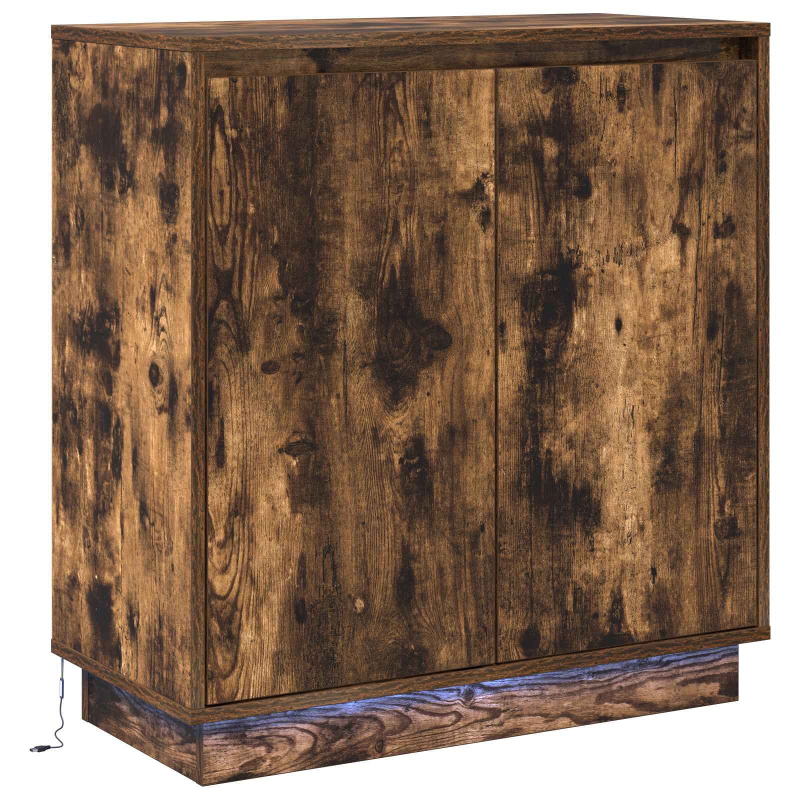LED kumode dūmu ozolkoka 71 x 34,5 x 75 cm Inženierijas koksne