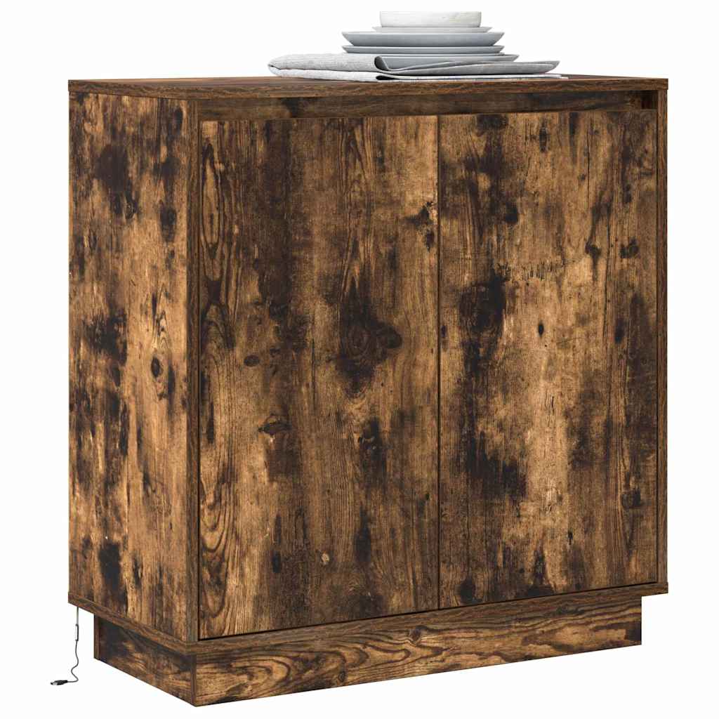 LED kumode dūmu ozolkoka 71 x 34,5 x 75 cm Inženierijas koksne
