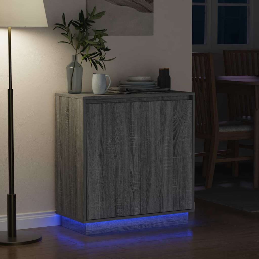 LED Bufete Pelēka sonomas ozolkoka 71 x 34,5 x 75 cm