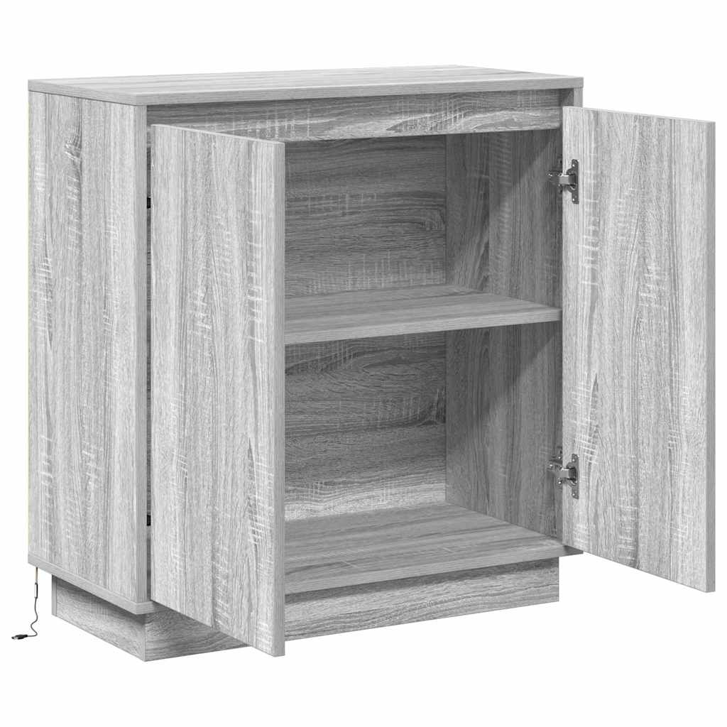 LED Bufete Pelēka sonomas ozolkoka 71 x 34,5 x 75 cm