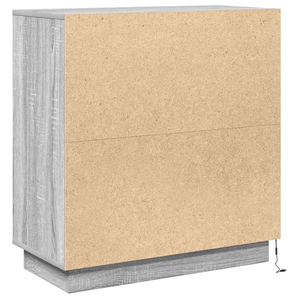 LED Bufete Pelēka sonomas ozolkoka 71 x 34,5 x 75 cm