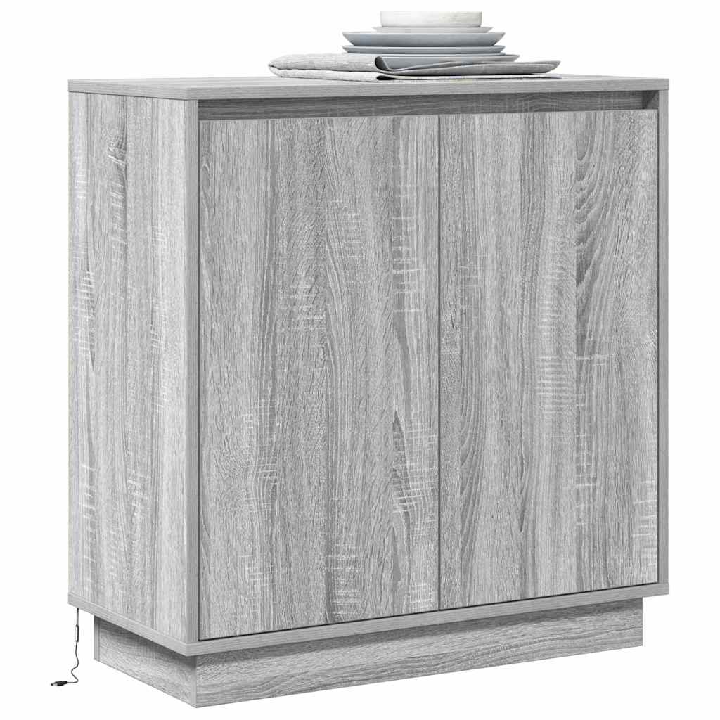 LED Bufete Pelēka sonomas ozolkoka 71 x 34,5 x 75 cm