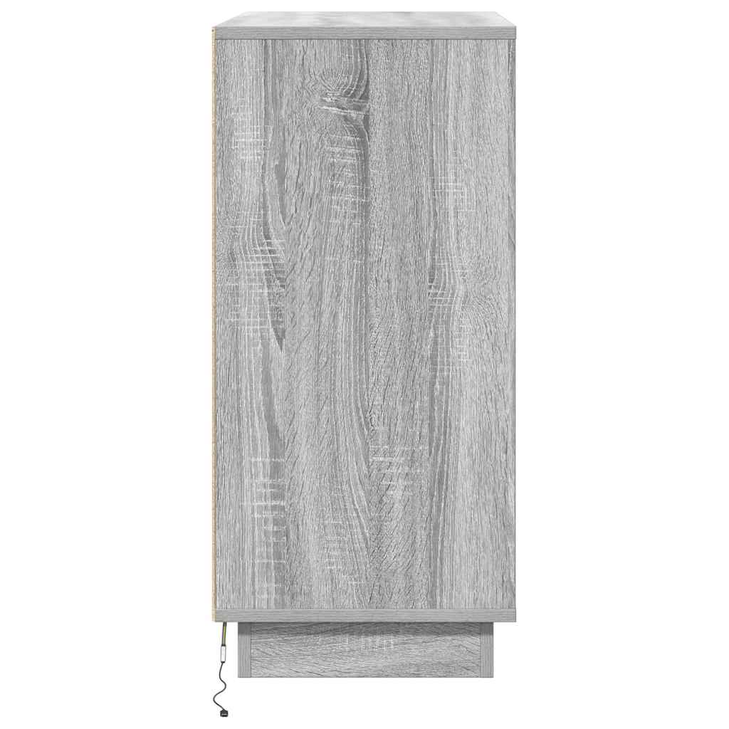 LED Bufete Pelēka sonomas ozolkoka 71 x 34,5 x 75 cm
