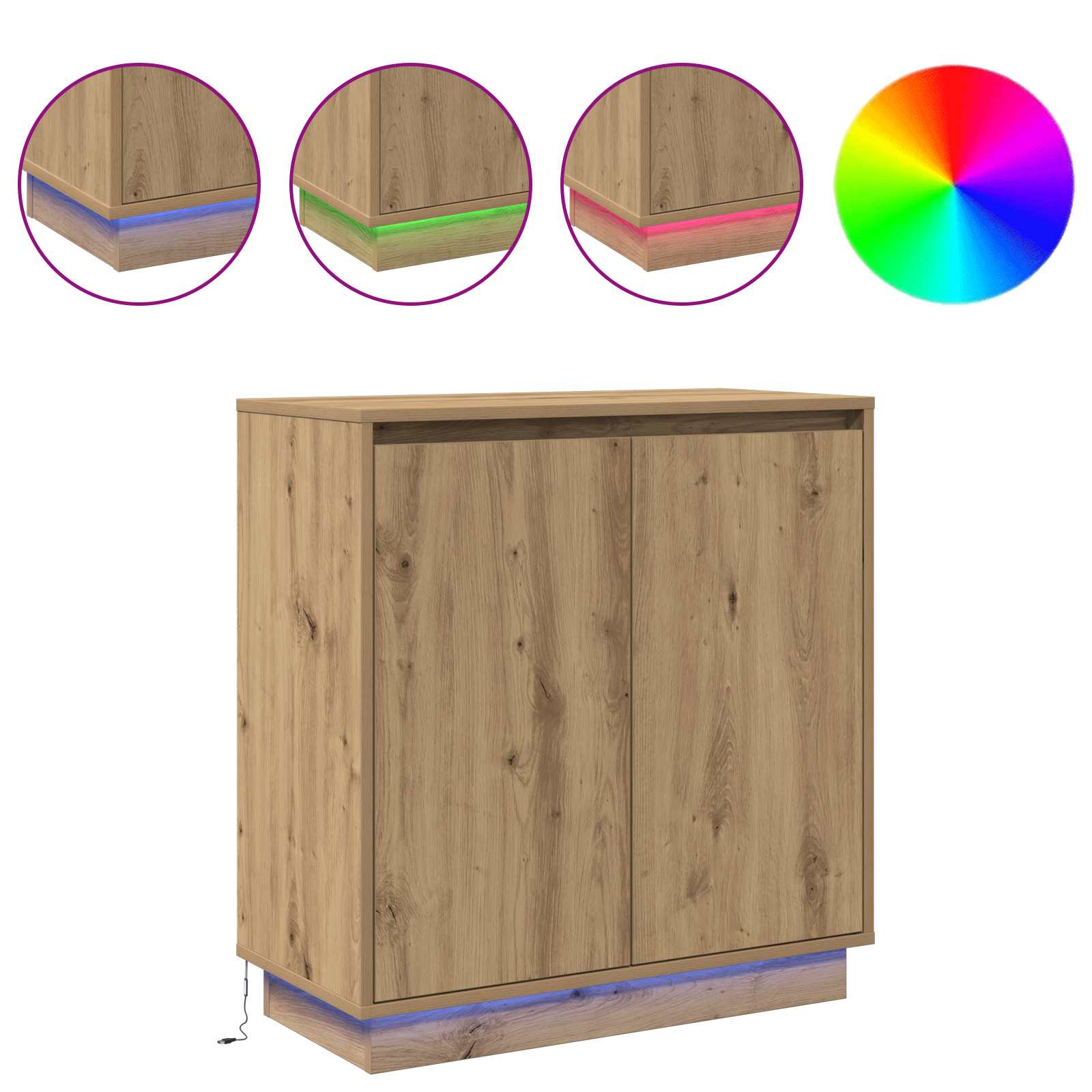 LED bufete Ozols Artisano 71 x 34,5 x 75 cm Inženierijas koksne