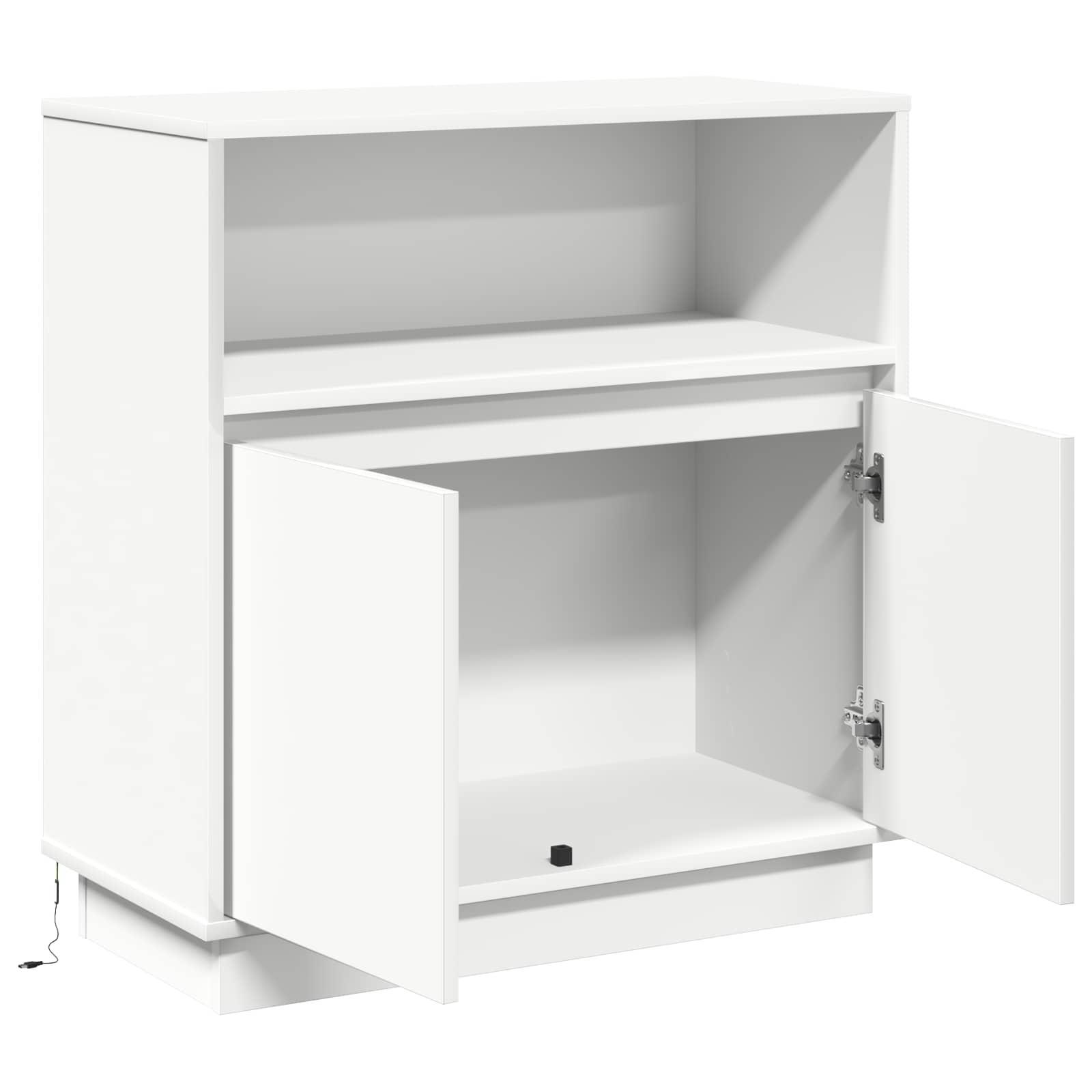 Sānu skapītis ar LED Balts 71 x 34.5 x 75 cm Apstrādāta koksne