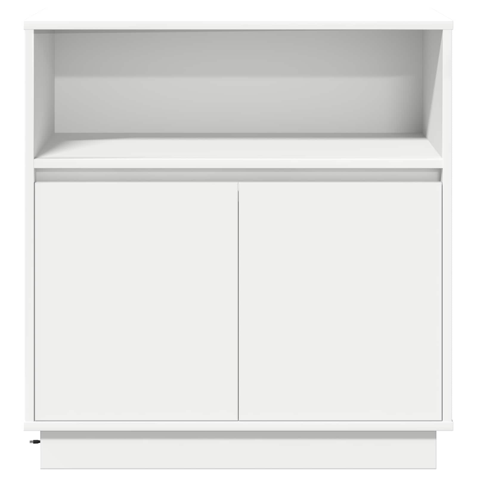 Sānu skapītis ar LED Balts 71 x 34.5 x 75 cm Apstrādāta koksne