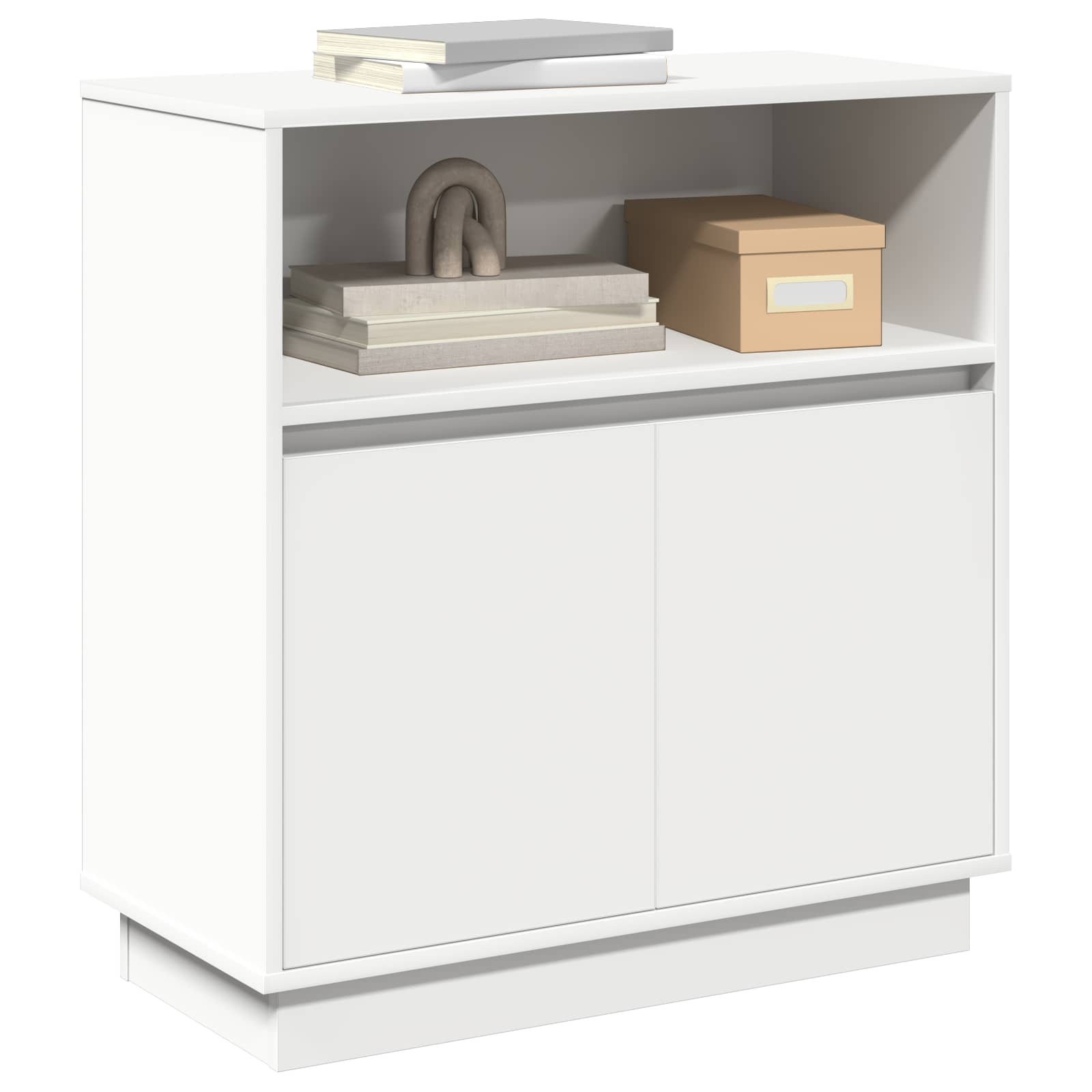 Sānu skapītis ar LED Balts 71 x 34.5 x 75 cm Apstrādāta koksne