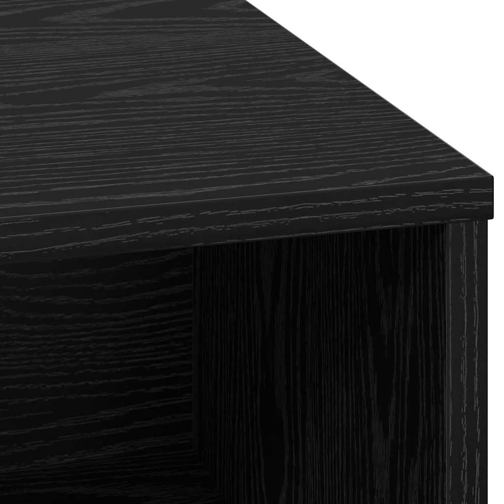 Šoninė spintelė su LED juoda ąžuolo 71 x 34.5 x 75 cm