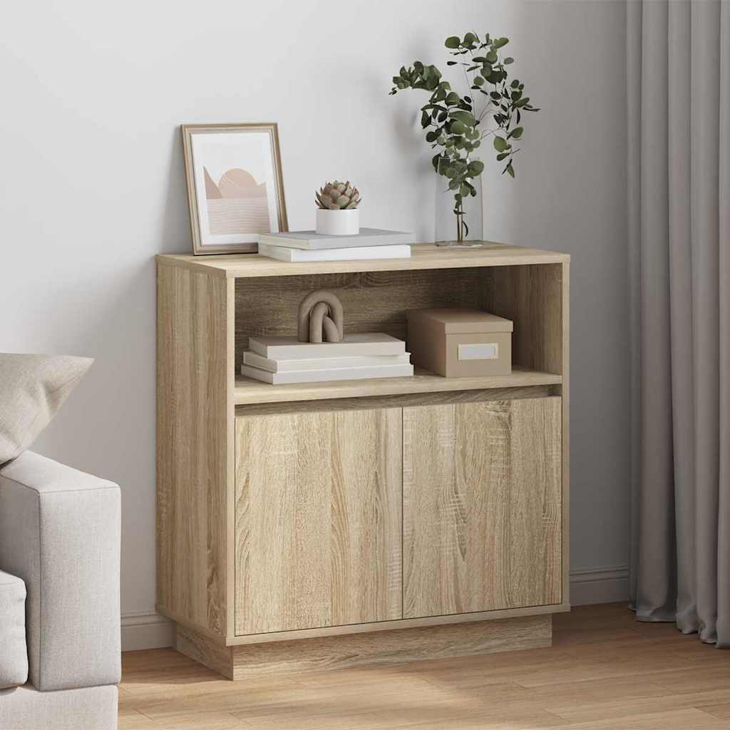 Sānu skapis ar LED Sonoma ozols 71 x 34,5 x 75 cm