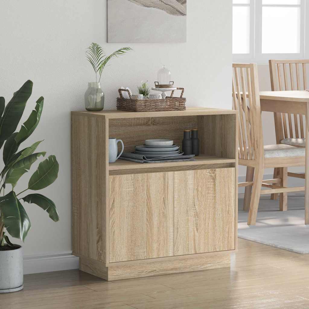Sānu skapis ar LED Sonoma ozols 71 x 34,5 x 75 cm