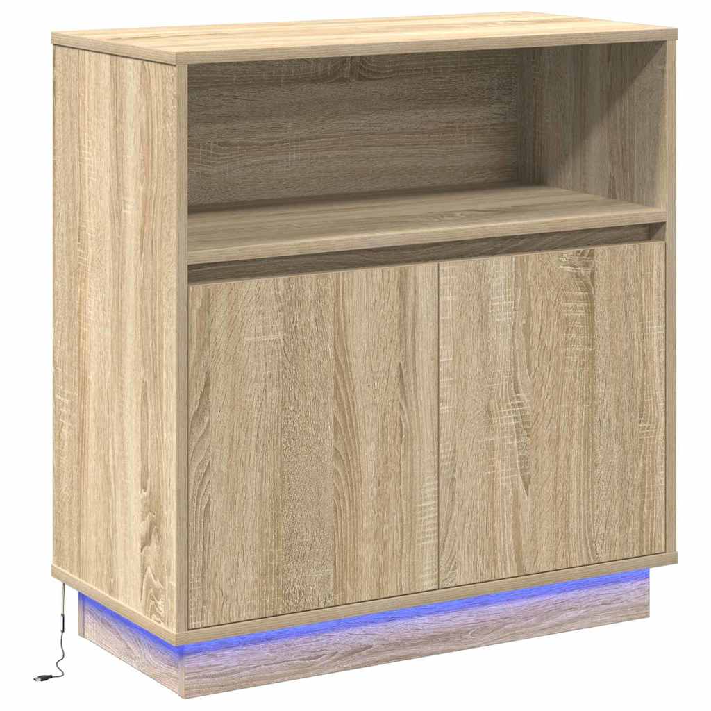 Sānu skapis ar LED Sonoma ozols 71 x 34,5 x 75 cm