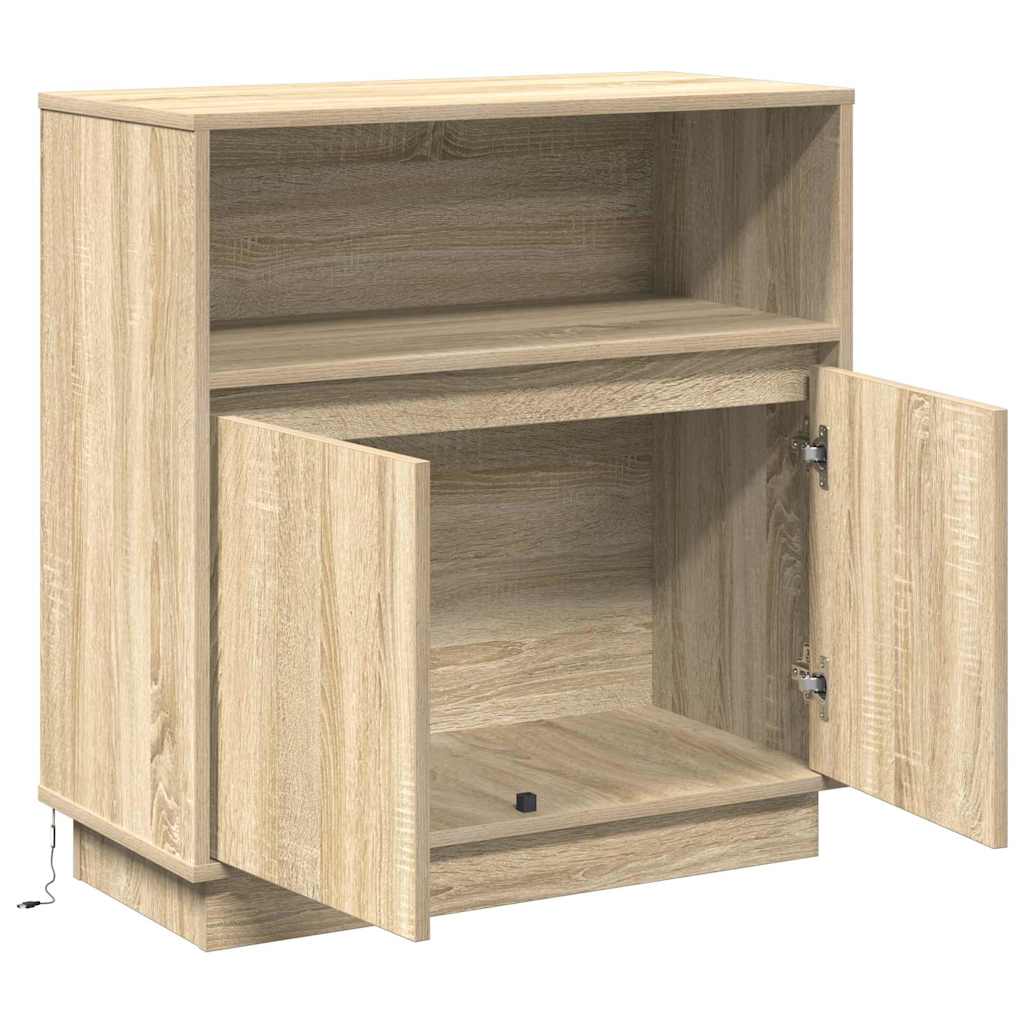 Sānu skapis ar LED Sonoma ozols 71 x 34,5 x 75 cm