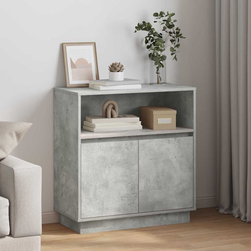 Sideboard with LED Concrete grey 71 x 34.5 x 75 cm