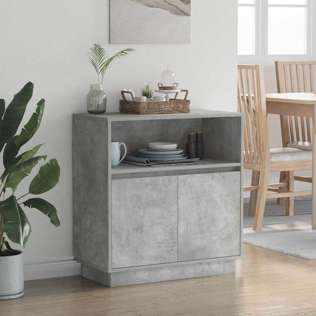 Sideboard with LED Concrete grey 71 x 34.5 x 75 cm