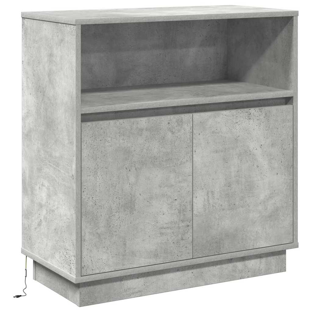 Sideboard with LED Concrete grey 71 x 34.5 x 75 cm