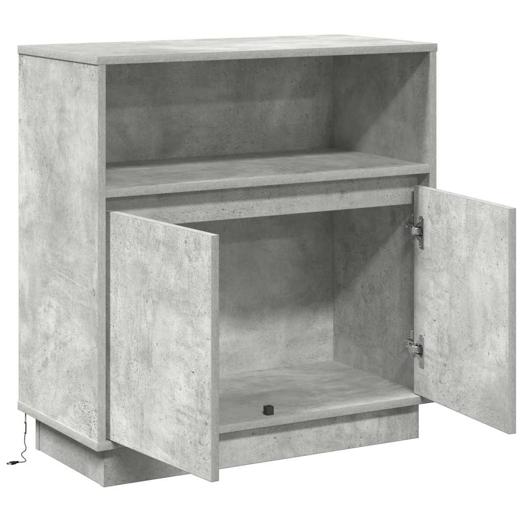 Sideboard with LED Concrete grey 71 x 34.5 x 75 cm