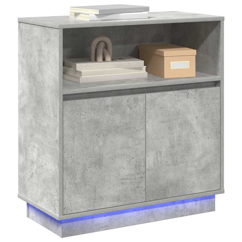 Sideboard with LED Concrete grey 71 x 34.5 x 75 cm