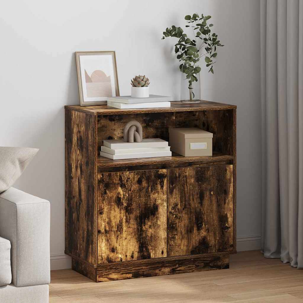 Šoninė spintelė su LED Dūminio ąžuolo 71 x 34.5 x 75 cm