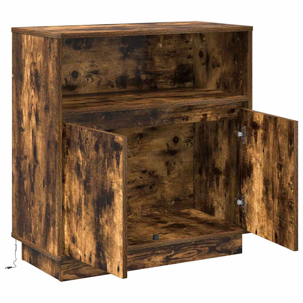 Šoninė spintelė su LED Dūminio ąžuolo 71 x 34.5 x 75 cm