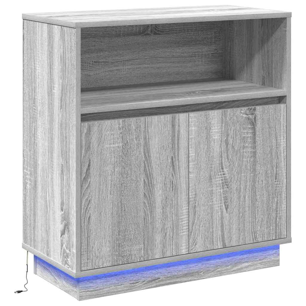 Šoninė spintelė su LED Pilka sonoma ąžuolo 71 x 34.5 x 75 cm
