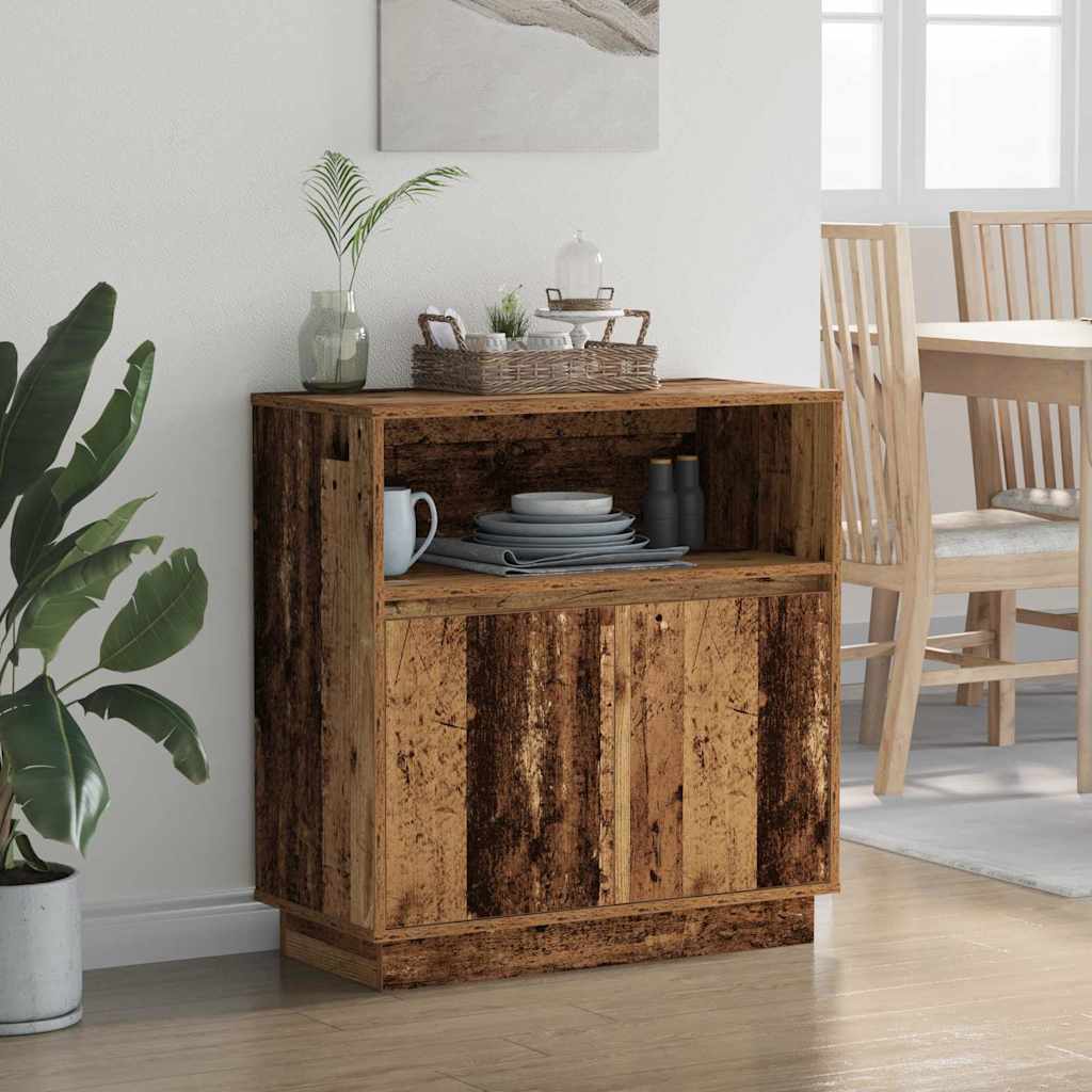 Sideboard with LED Vintage Wood 71 x 34.5 x 75 cm
