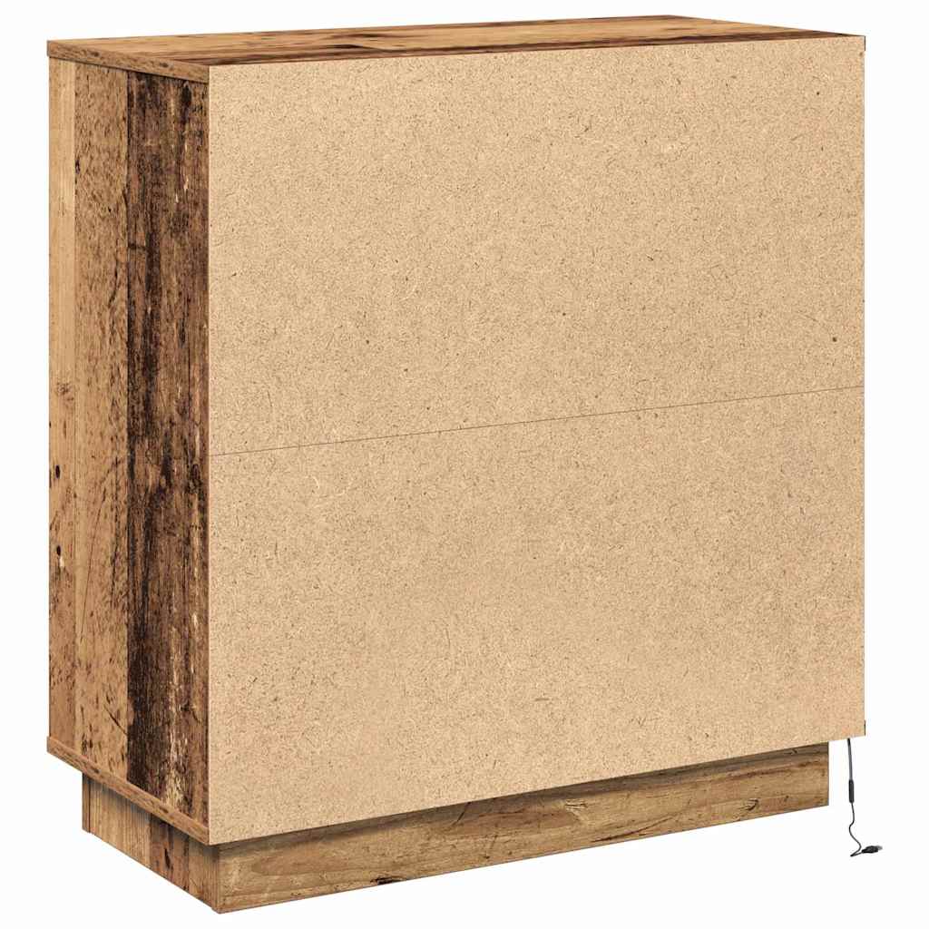 Sideboard with LED Vintage Wood 71 x 34.5 x 75 cm