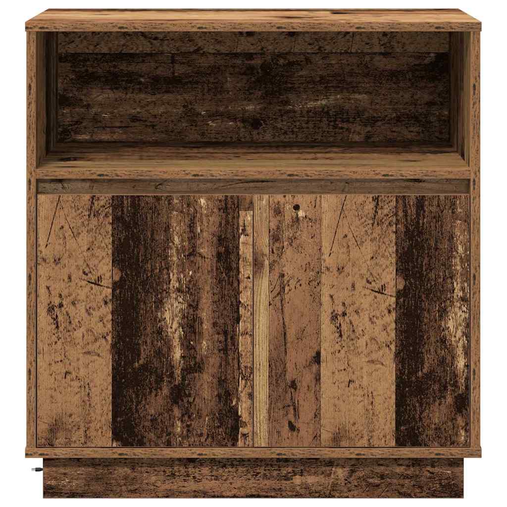 Sideboard with LED Vintage Wood 71 x 34.5 x 75 cm