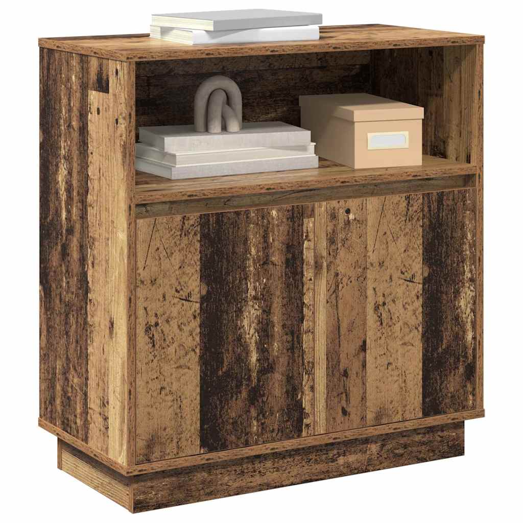 Sideboard with LED Vintage Wood 71 x 34.5 x 75 cm