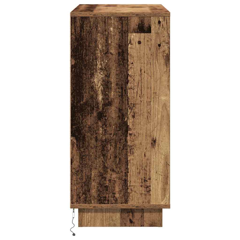 Sideboard with LED Vintage Wood 71 x 34.5 x 75 cm