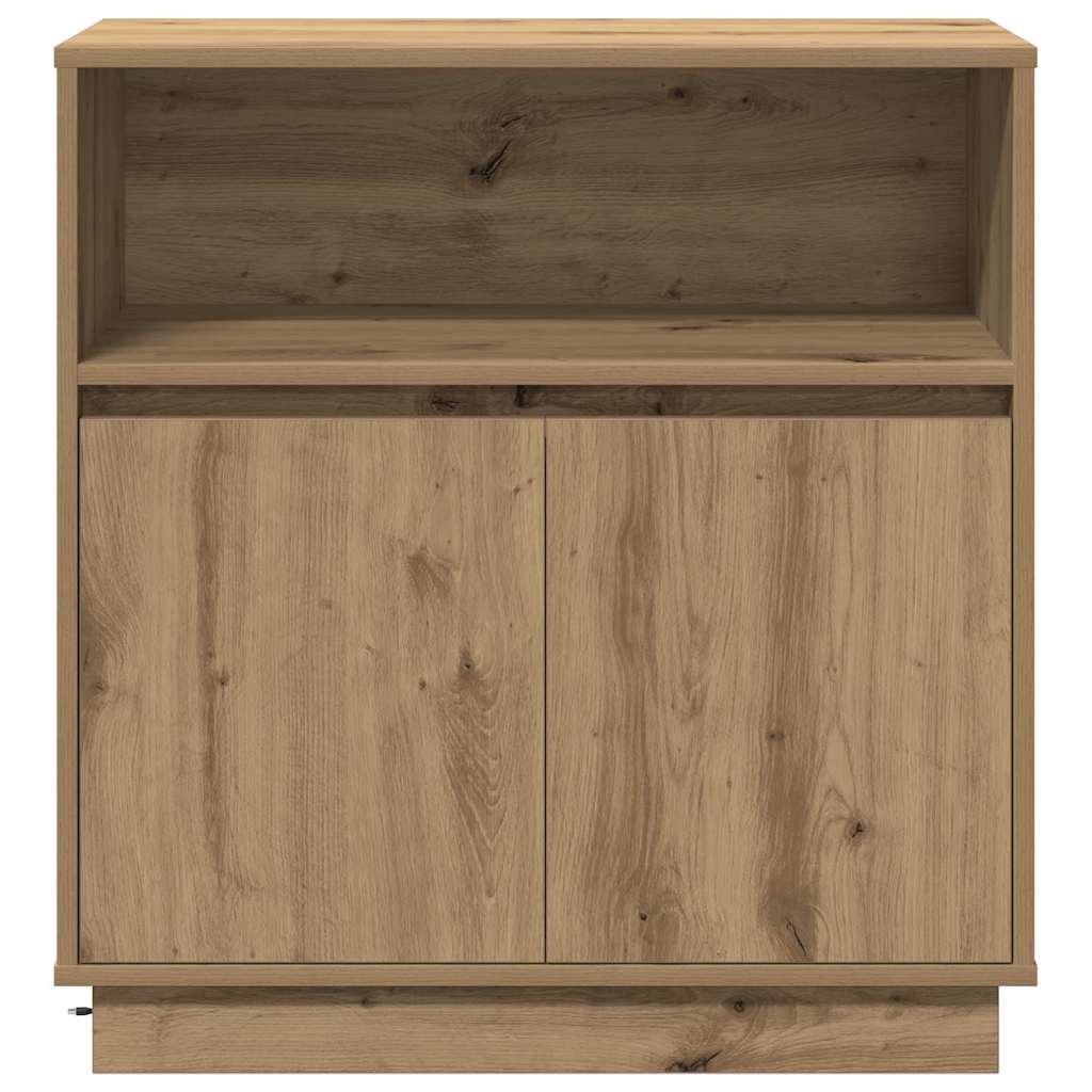 Sānu skapītis ar LED apgaismojumu artisana ozola krāsā 71 x 34,5 x 75 cm