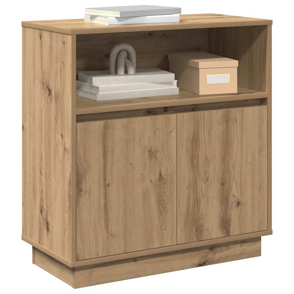Sānu skapītis ar LED apgaismojumu artisana ozola krāsā 71 x 34,5 x 75 cm