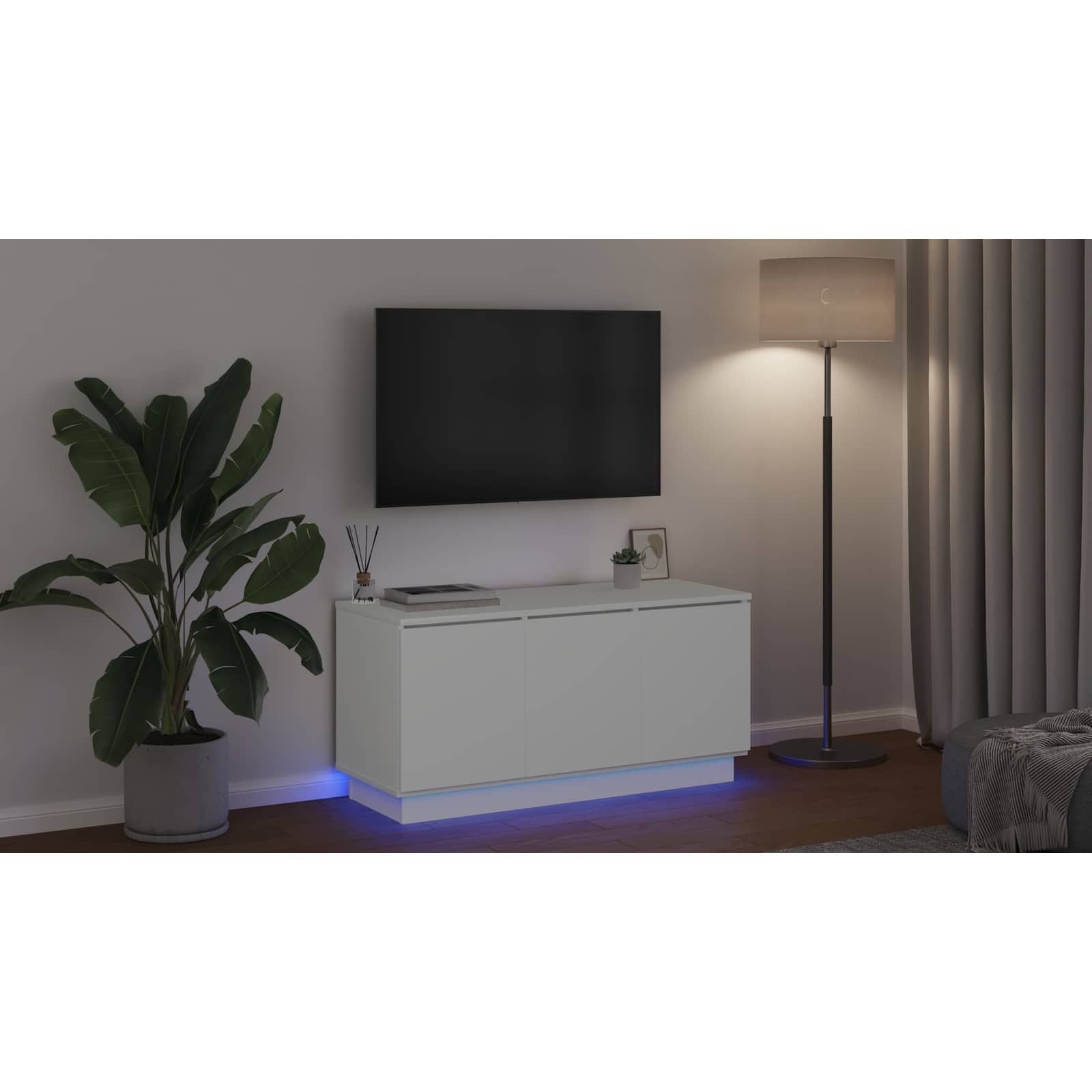 Televizoriaus spintelė Balta 100 x 38 x 49 cm Apdirbta mediena