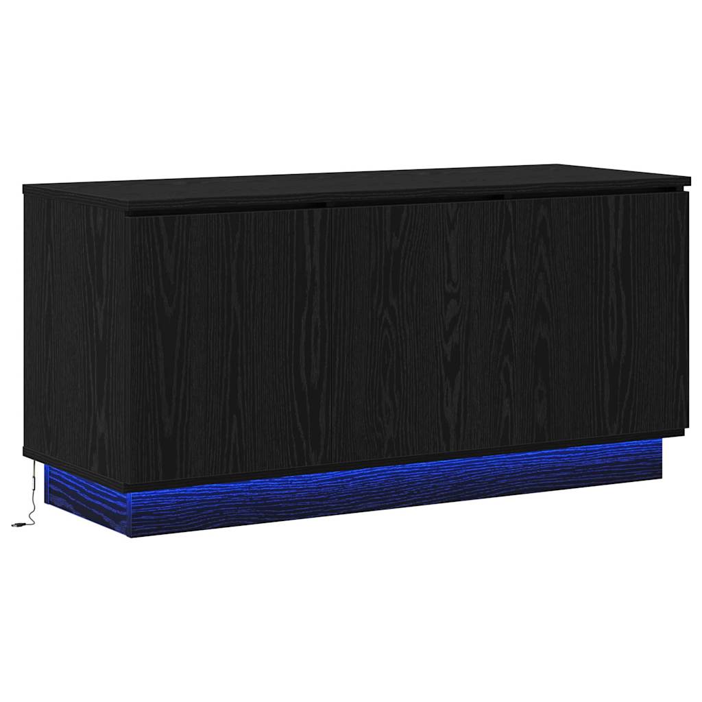 Televizoriaus staliukas su LED juoda ąžuolo 100 x 38 x 49 cm