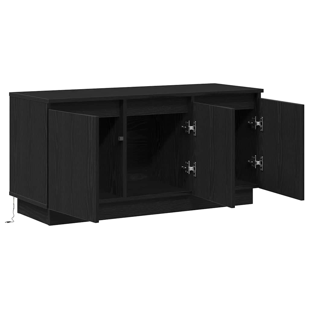 Televizoriaus staliukas su LED juoda ąžuolo 100 x 38 x 49 cm