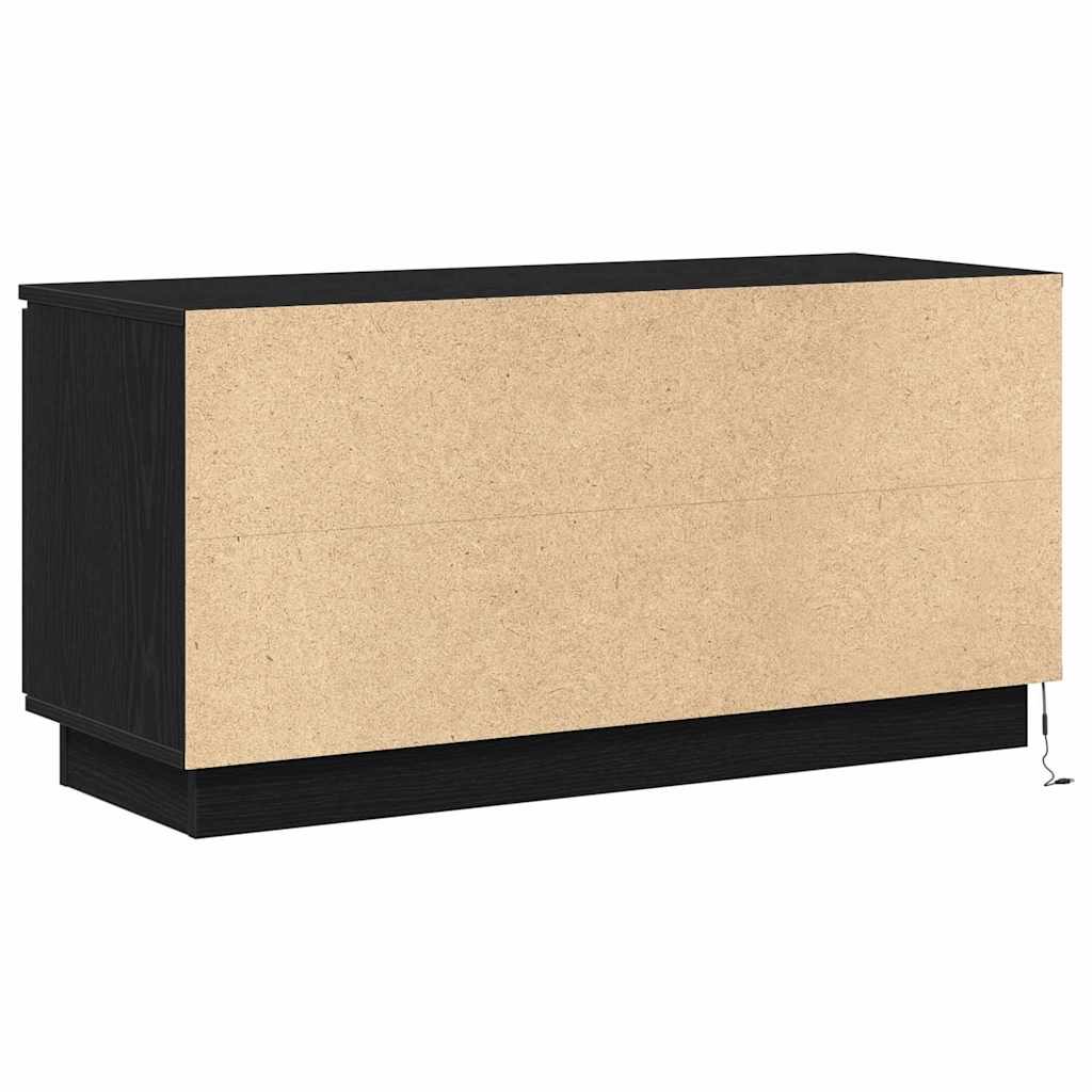 Televizoriaus staliukas su LED juoda ąžuolo 100 x 38 x 49 cm